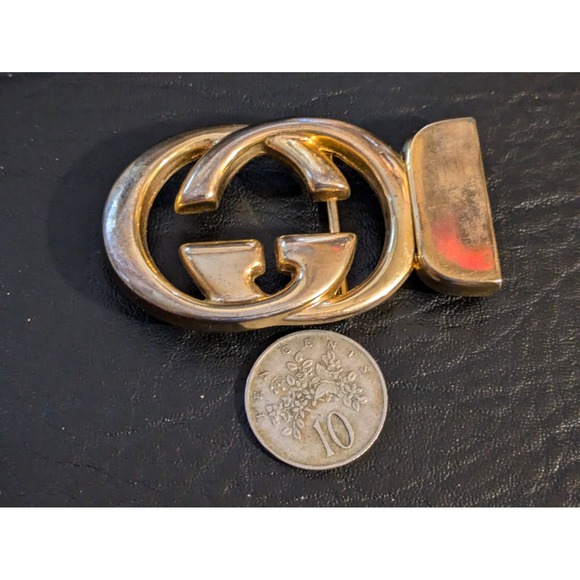 Gucci Other - Gucci Interlocking Belt Buckle Gold Parfums Mod Brev Monogram 2.5 x 1.5 in